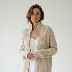 100% Cashmere Turtleneck Cardigan
